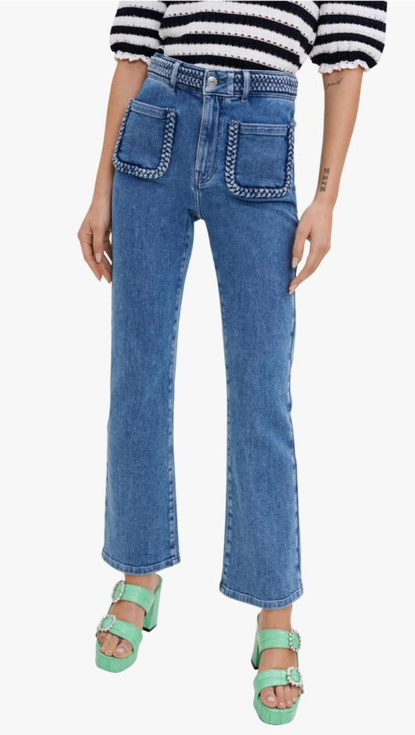AIIZIE BRAIDED TRIM JEANS - product image