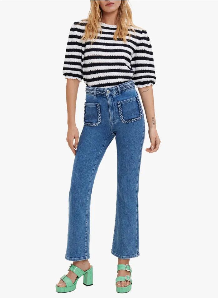AIIZIE BRAIDED TRIM JEANS - product image