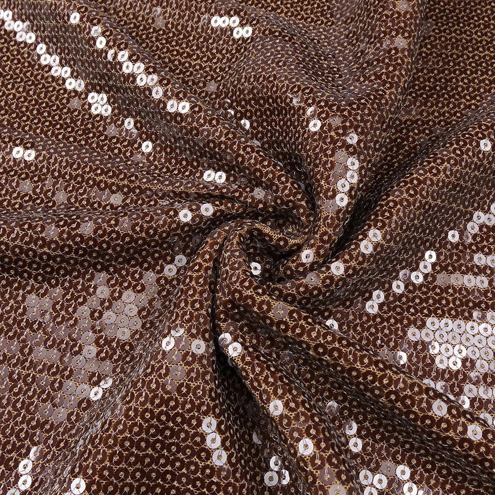AIIZIE BROWN CUT OUT SEQUIN MAXI DRESS - product image
