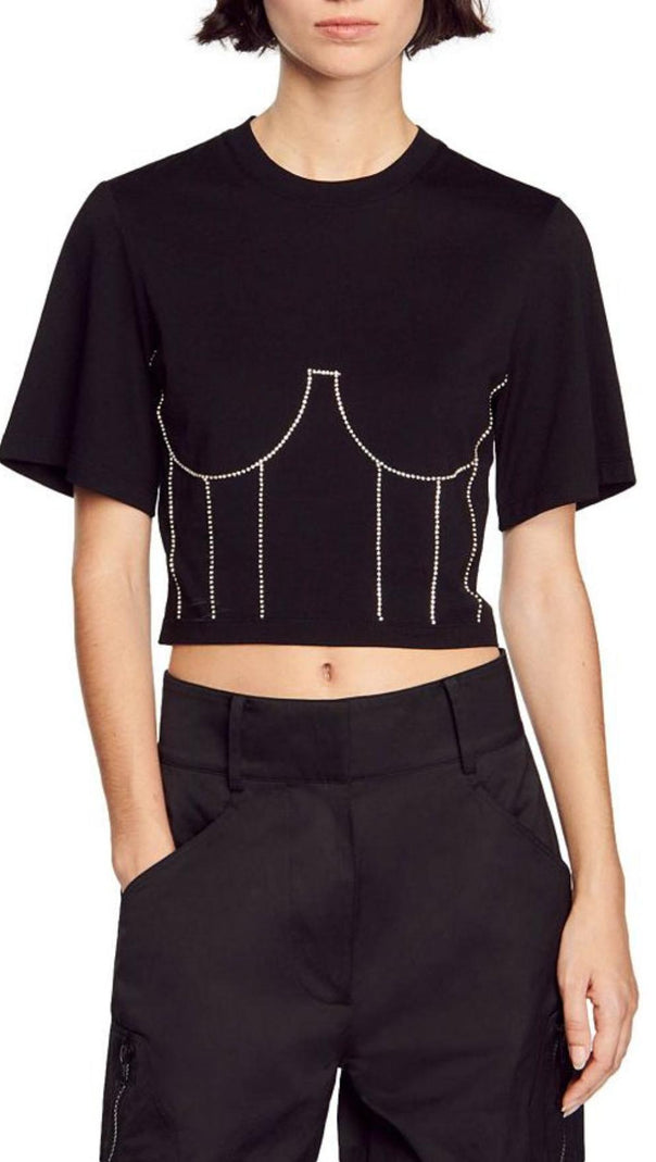 AIIZIE BUSTIER CROPPED TEE - product image