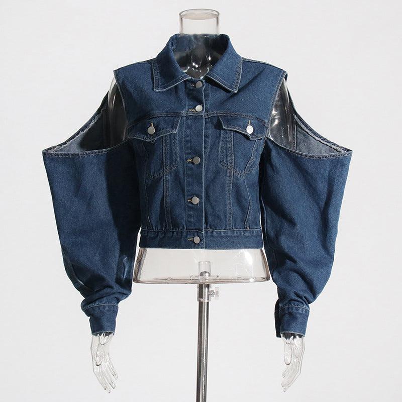 SET DI PANTALONI IN DENIM CON BOTTONI E TAGLIO