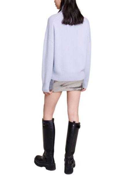 MAGLIONE A COLLO ALTO IN MISTO CASHMERE 