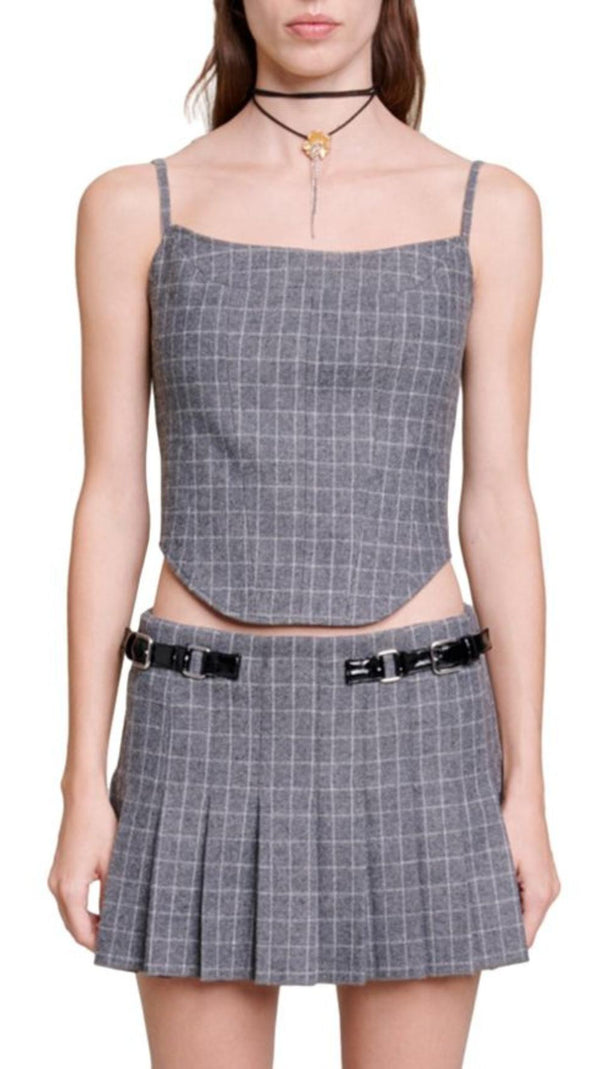 AIIZIE CHECK CORSET STYLE TOP - product image