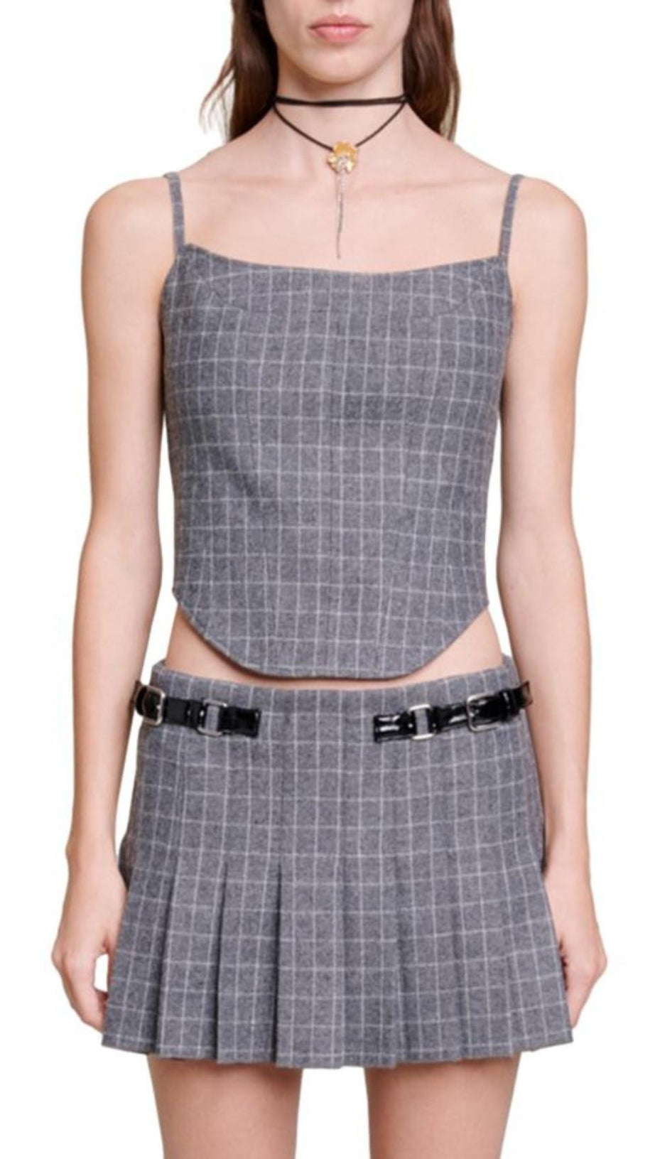 CHECK CORSET STYLE TOP