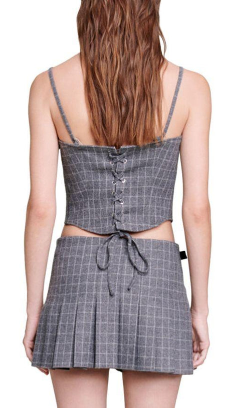 CHECK CORSET STYLE TOP