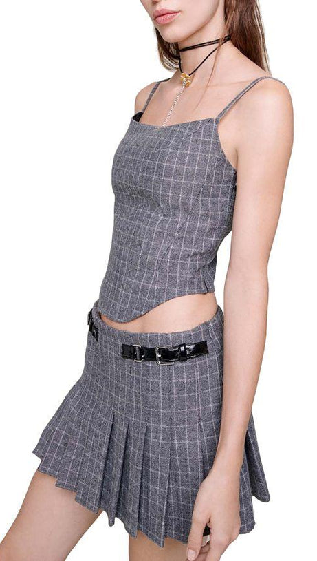 CHECK CORSET STYLE TOP