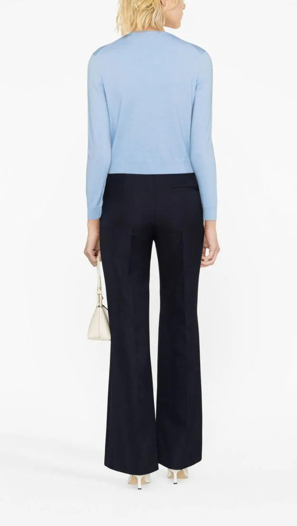 AIIZIE CLOVER-EMBELLISHED WOOL CARDIGAN IN BLEUS - product image