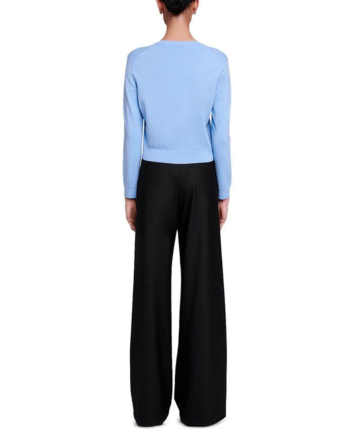 AIIZIE CLOVER-EMBELLISHED WOOL CARDIGAN IN BLEUS - product image