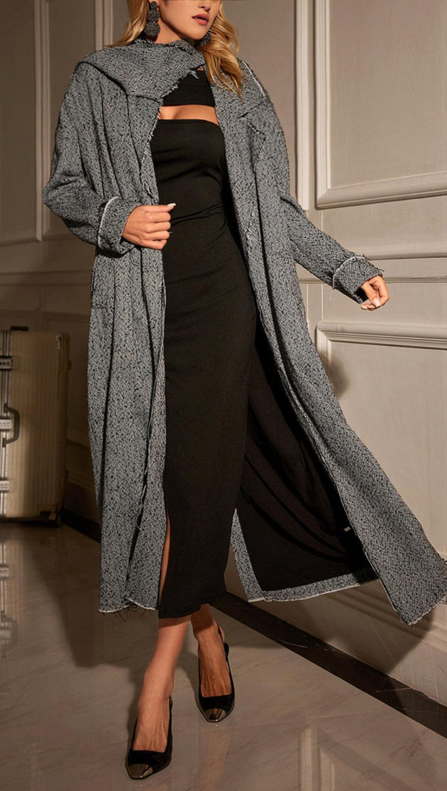 COLLAR HOUNDSTOOTH COAT