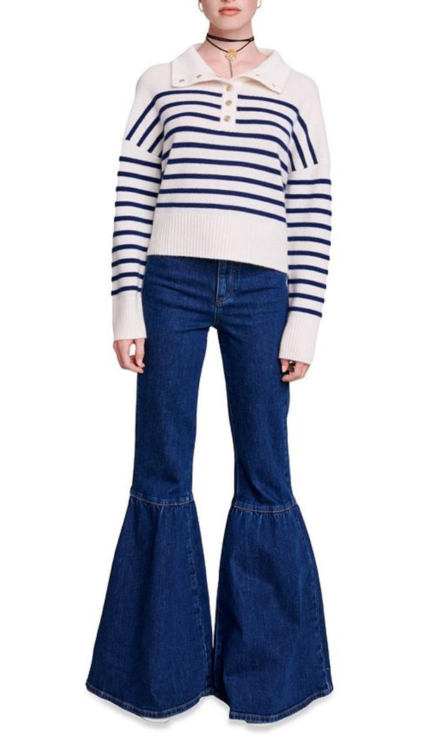 AIIZIE COLLARED STRIPED SWEATER - product image