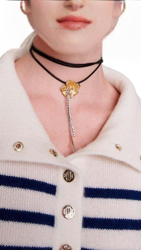 COLLARED STRIPED SWEATER