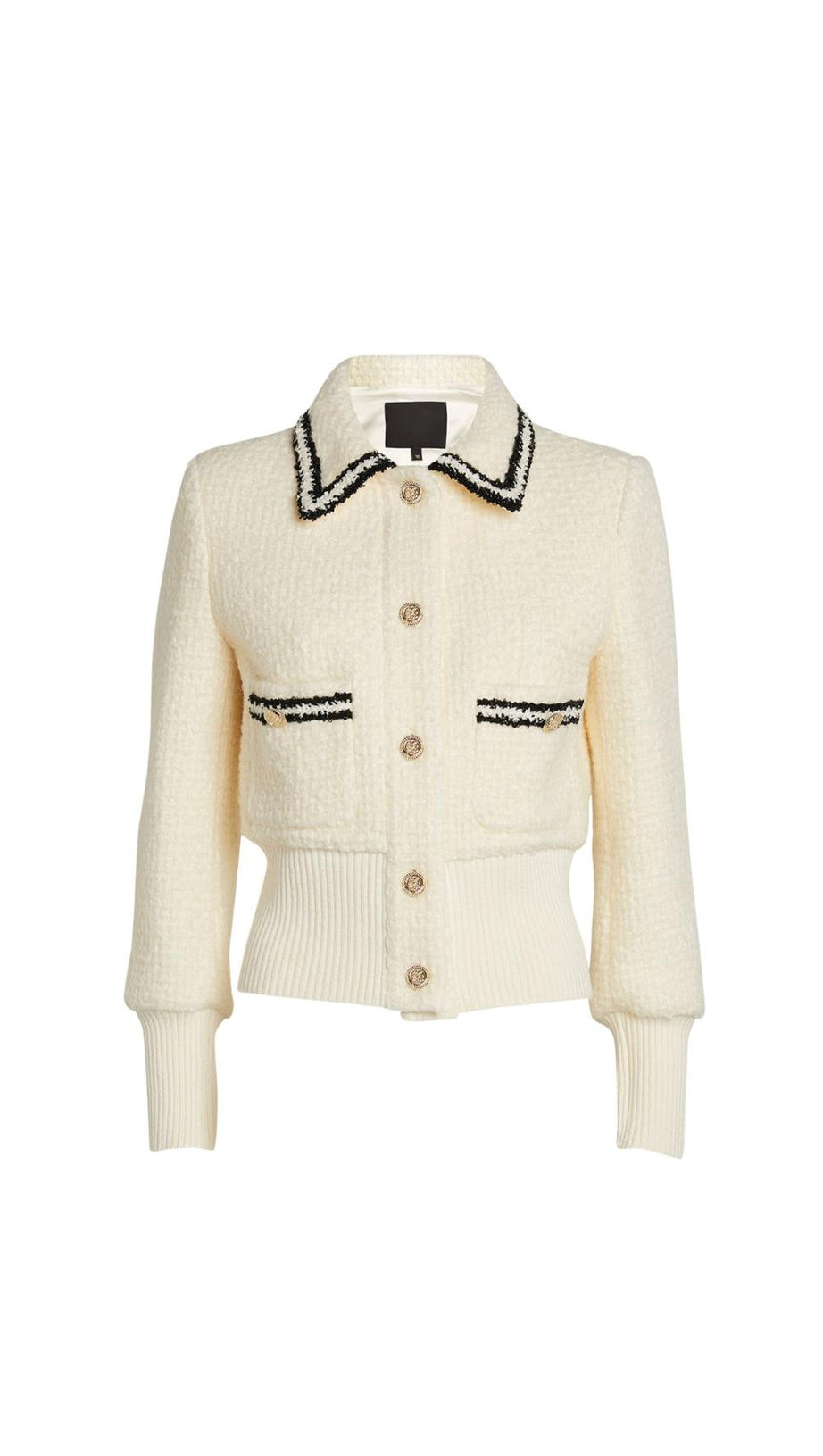 CONTRAST-TRIM TWEED JACKET