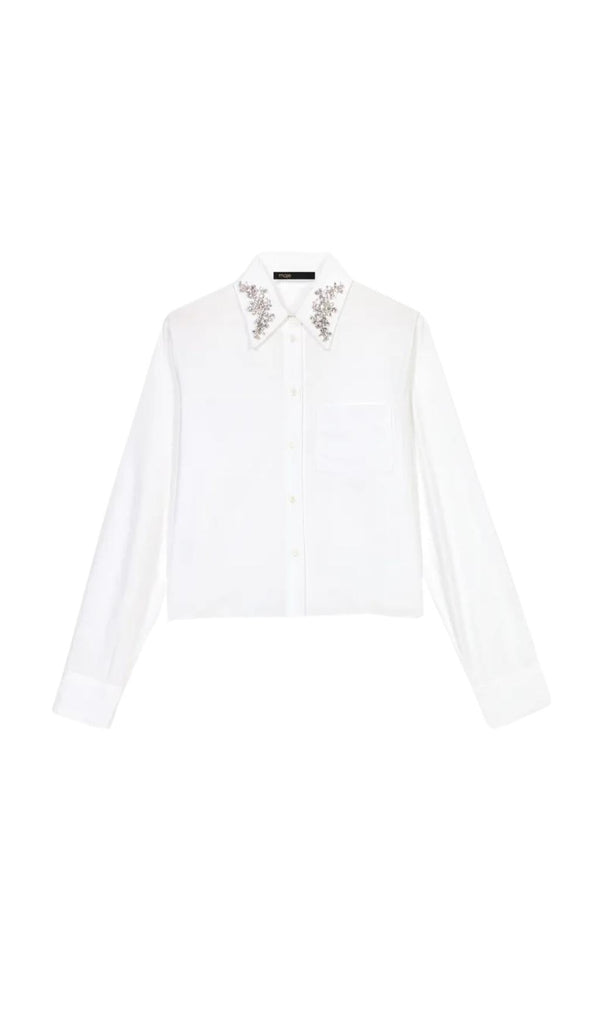 COTTON EMBELLISHED COLLAR SHIRT