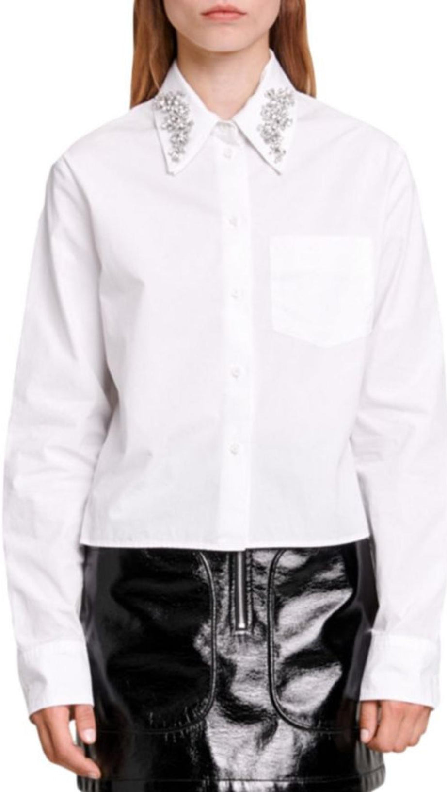 COTTON EMBELLISHED COLLAR SHIRT