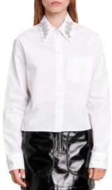 COTTON EMBELLISHED COLLAR SHIRT