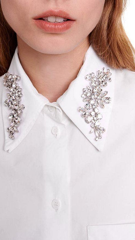 COTTON EMBELLISHED COLLAR SHIRT
