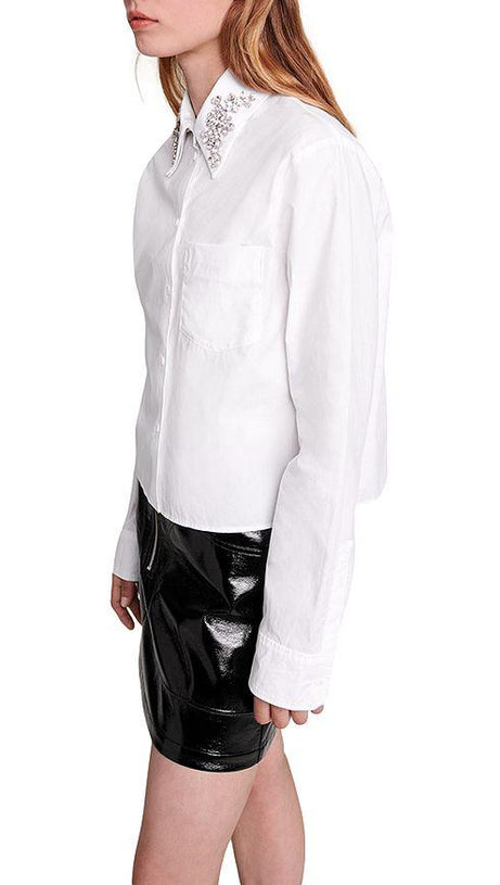 COTTON EMBELLISHED COLLAR SHIRT