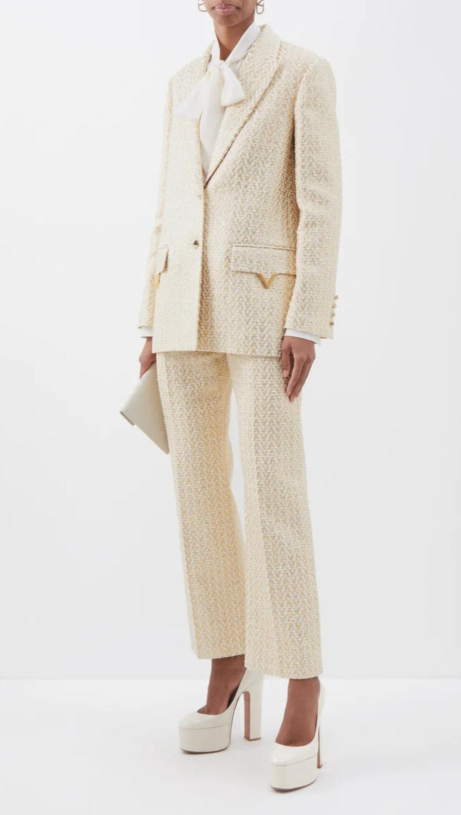 COTTON-BLEND TWEED JACKET SUIT