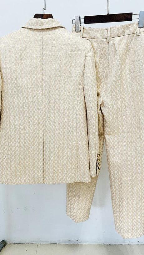 COTTON-BLEND TWEED JACKET SUIT