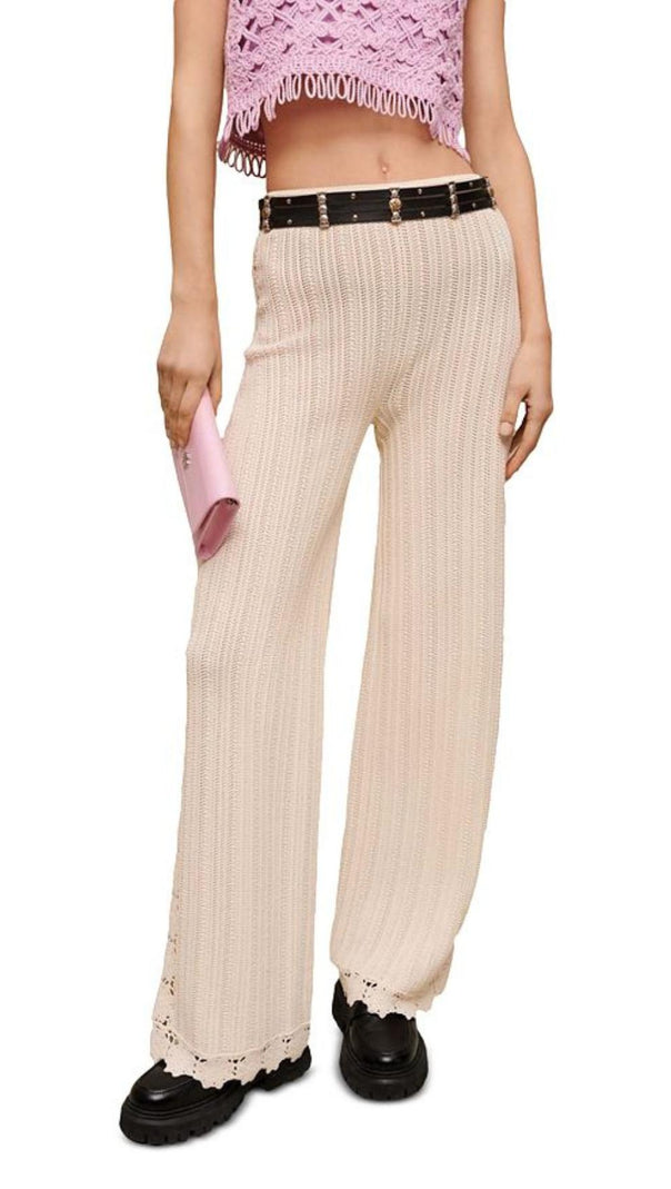 AIIZIE CRCHET TRIM KNIT PANTS - product image