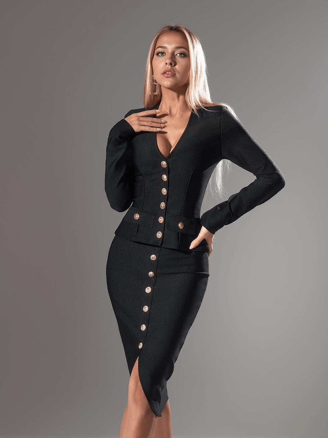 SAILOR LONG SLEEVE SINGLE BREASTED BANDAGE SET