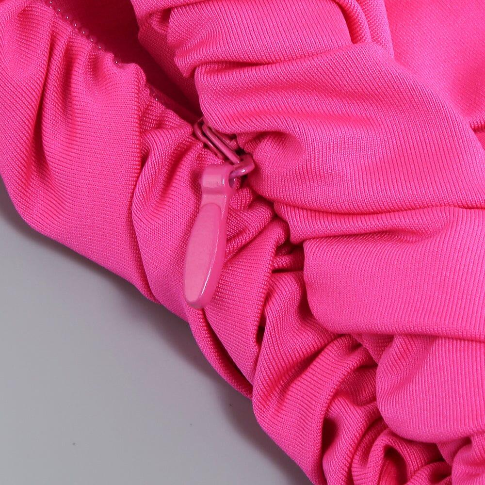 AIIZIE PLEATED SLEEVELESS ONE-SHOULDER DRESS IN PINK - product image