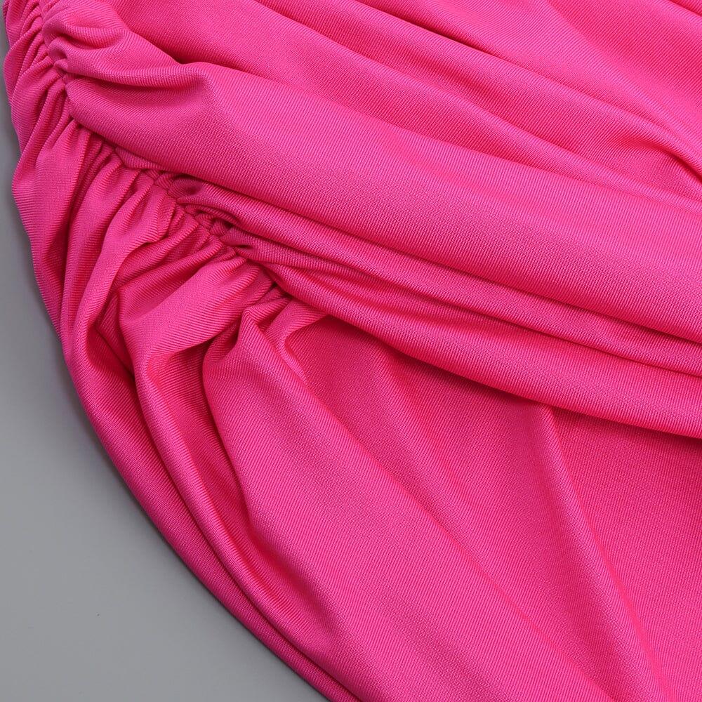 AIIZIE PLEATED SLEEVELESS ONE-SHOULDER DRESS IN PINK - product image