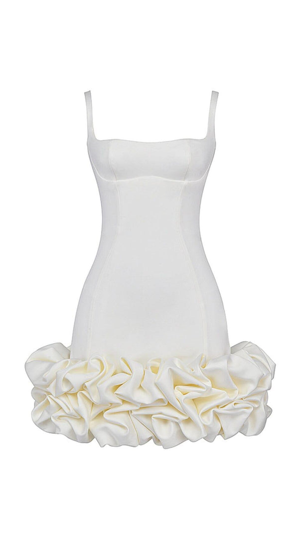 AIIZIE IVORY RUFFLE HEM DRESS - product image