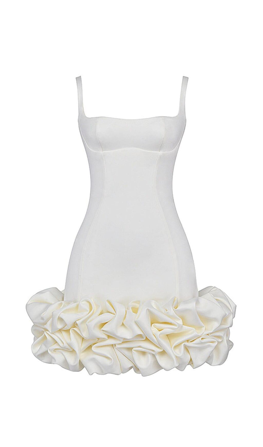 AIIZIE IVORY RUFFLE HEM DRESS - product image
