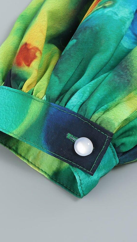 LONG SLEEVE MAXI DRESS IN GREEN