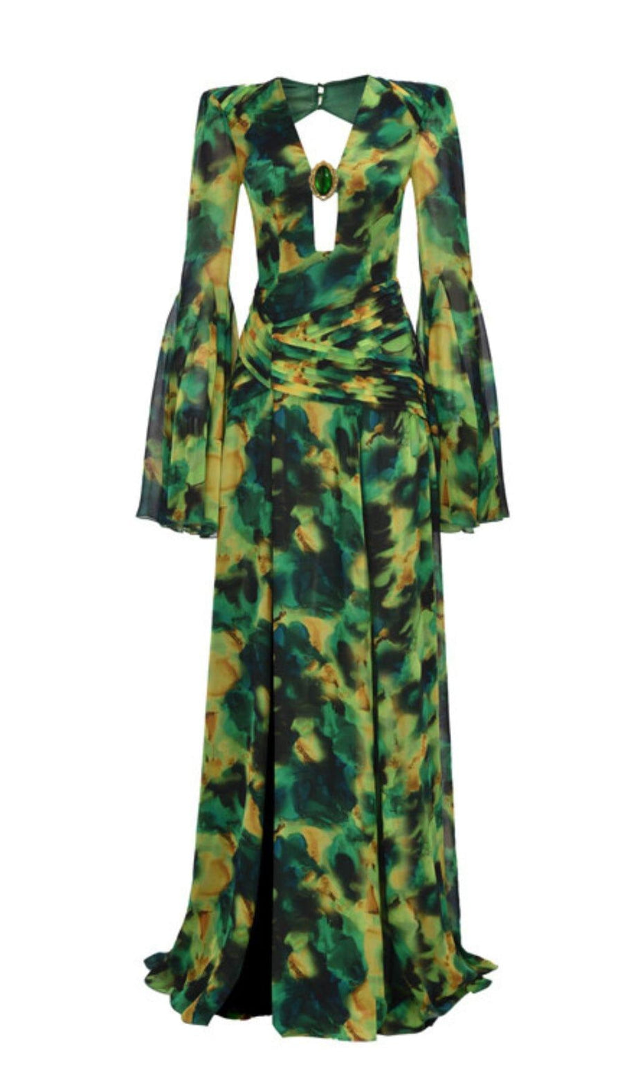 ABITO LUNGO IN CHIFFON STAMPATO