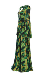 PRINTED CHIFFON MAXI DRESS