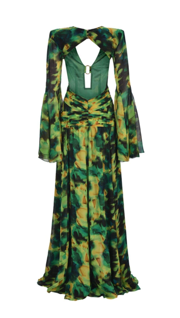 AIIZIE PRINTED CHIFFON MAXI DRESS - product image