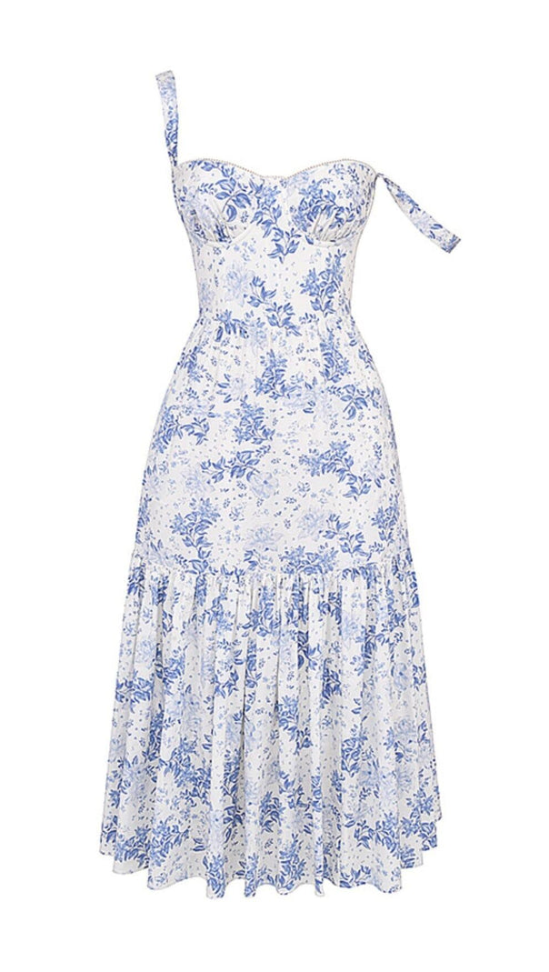AIIZIE BLUE PRINT MIDI SUNDRESS - product image