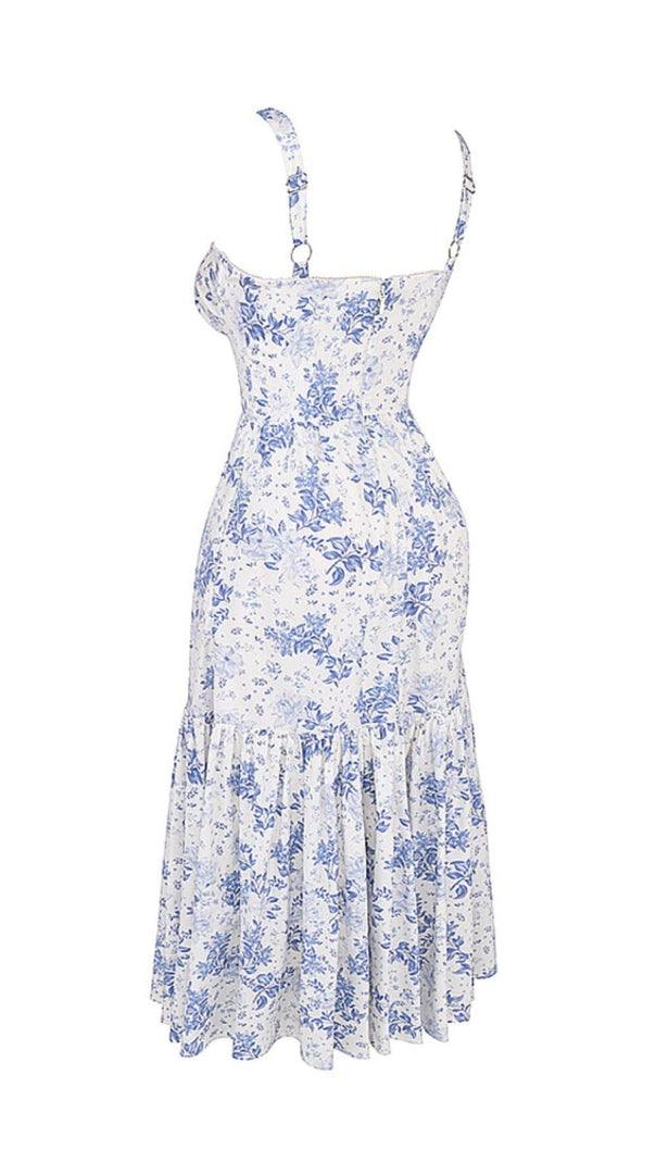 AIIZIE BLUE PRINT MIDI SUNDRESS - product image