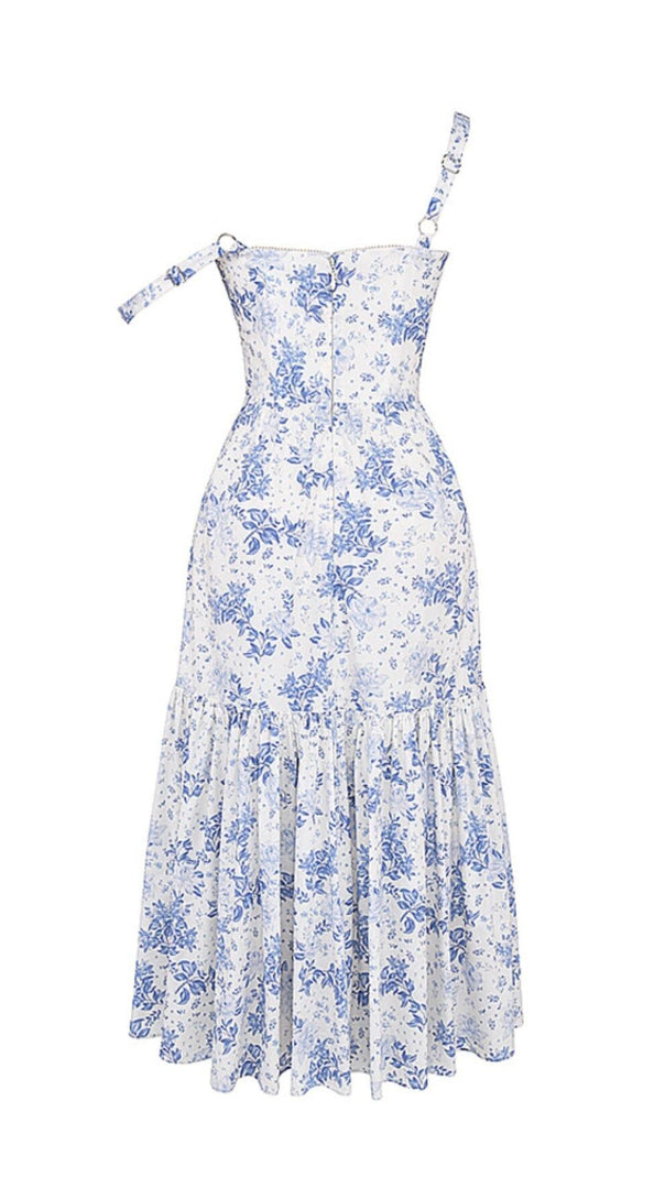 AIIZIE BLUE PRINT MIDI SUNDRESS - product image