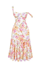 IVORY FLORAL MIDI SUNDRESS