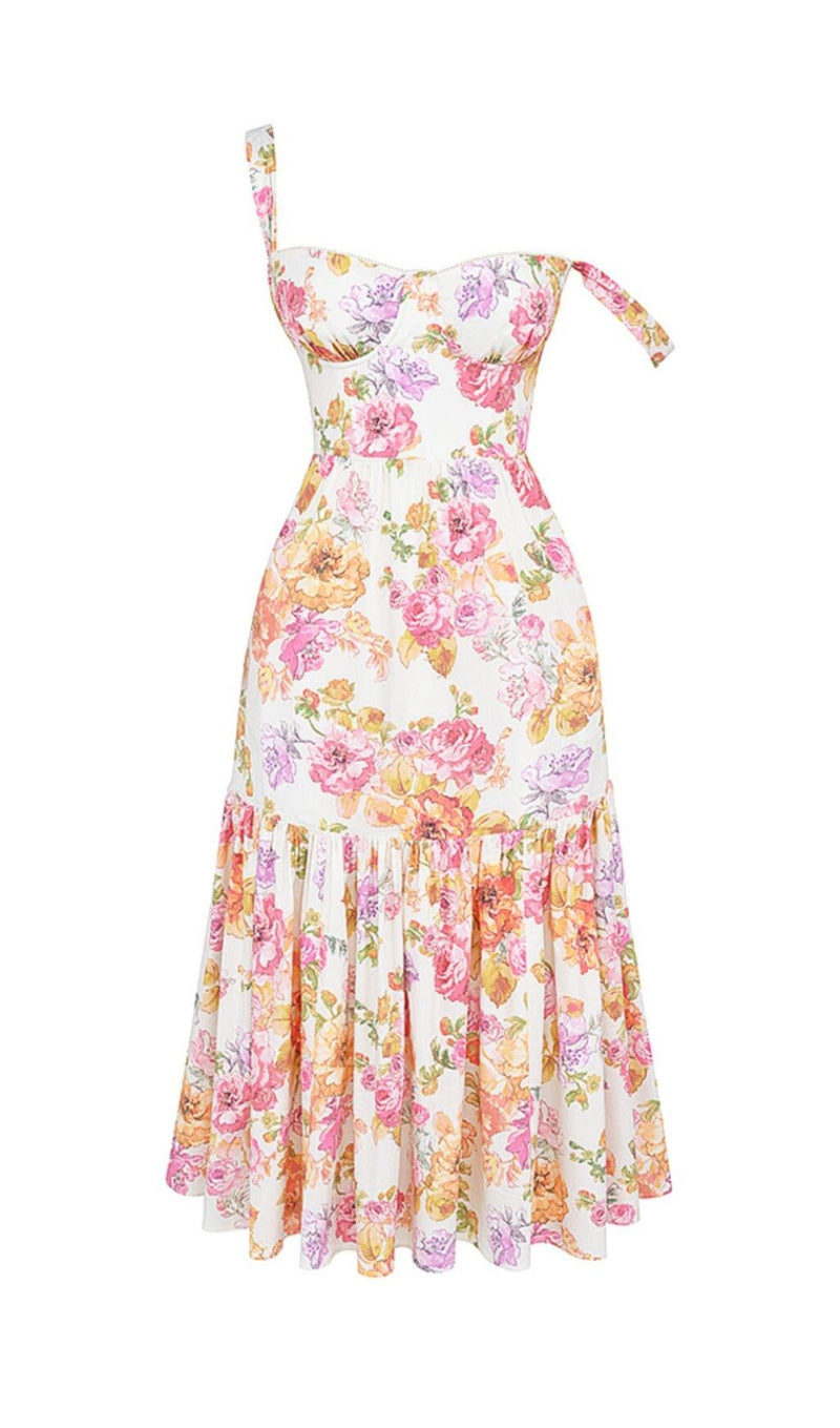 IVORY FLORAL MIDI SUNDRESS