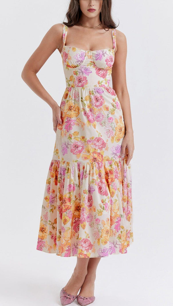 AIIZIE IVORY FLORAL MIDI SUNDRESS - product image