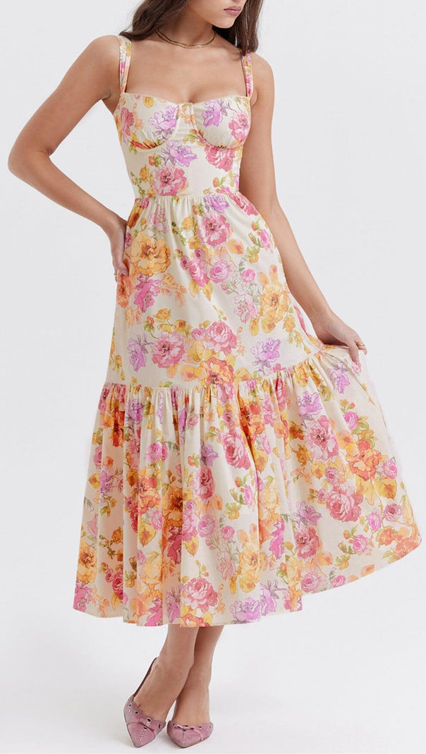 AIIZIE IVORY FLORAL MIDI SUNDRESS - product image