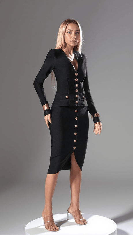 SAILOR LONG SLEEVE SINGLE BREASTED BANDAGE SET