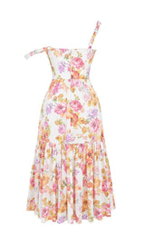 IVORY FLORAL MIDI SUNDRESS