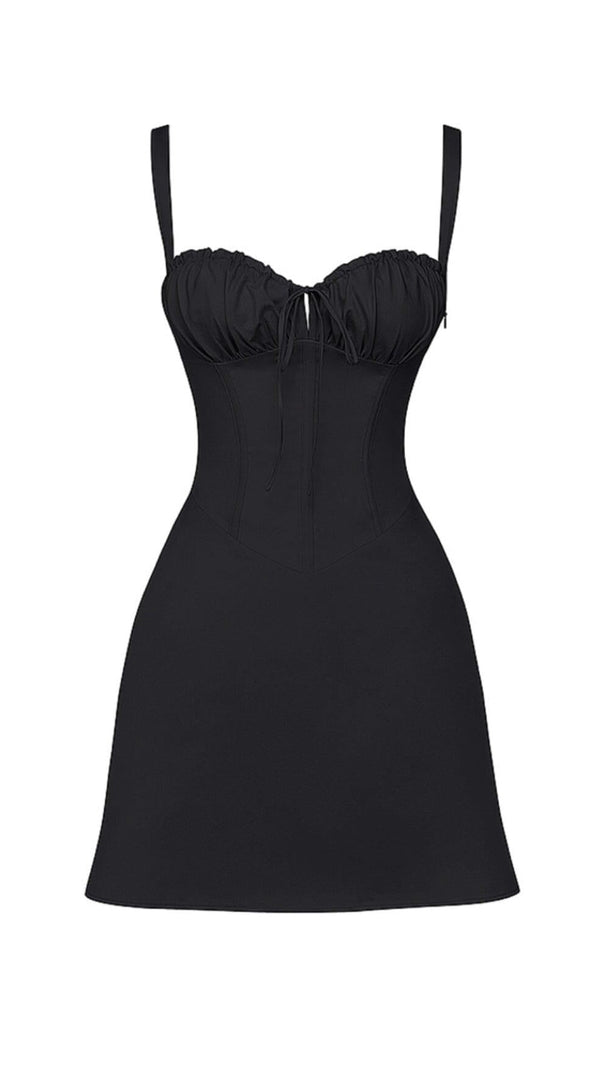 AIIZIE BLACK CORSET MINI DRESS - product image