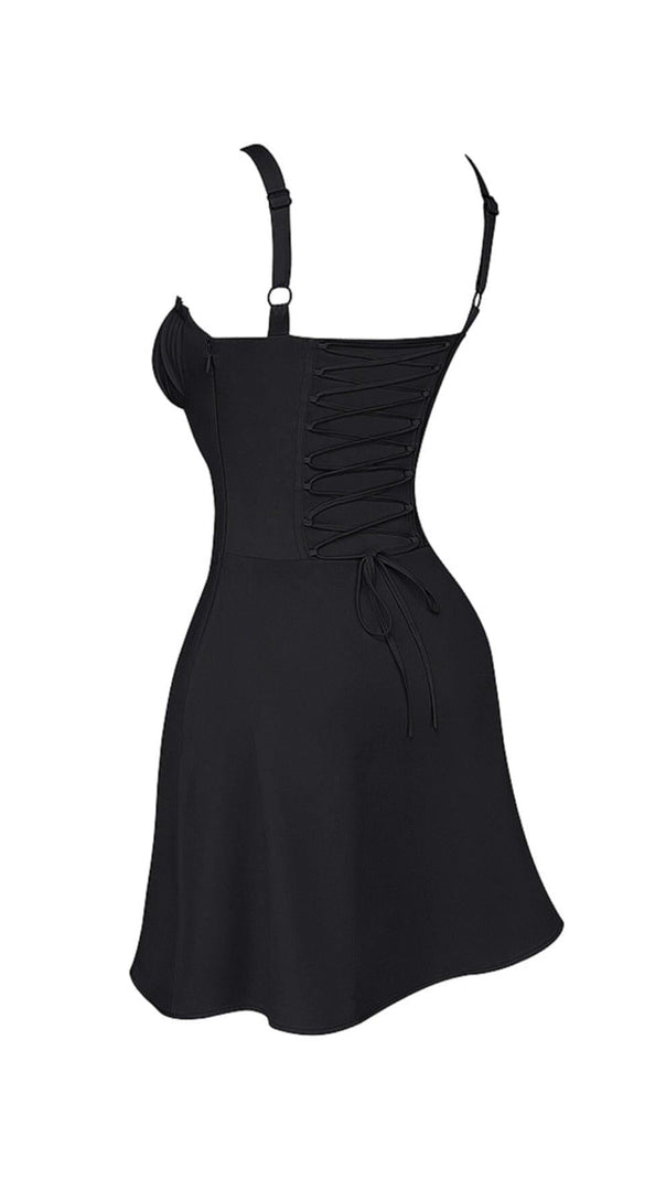 AIIZIE BLACK CORSET MINI DRESS - product image