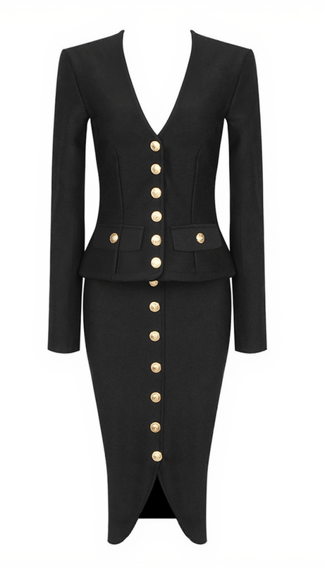 SAILOR LONG SLEEVE SINGLE BREASTED BANDAGE SET