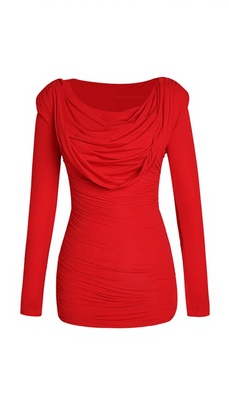 ARINA LONG SLEEVE PLUNGE MINI DRESS