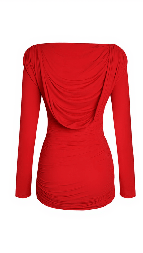 AIIZIE ARINA LONG SLEEVE PLUNGE MINI DRESS - product image