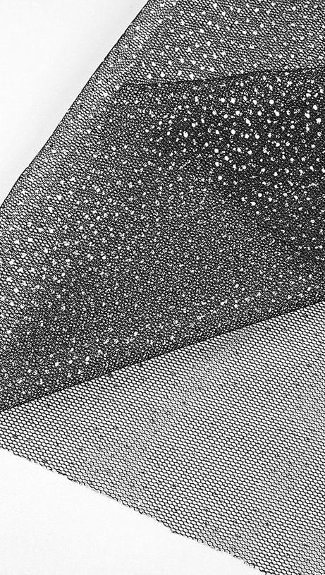 STRAPPY DRAPED RHINESTONE TULLE CORSET MAXI DRESS IN BLACK