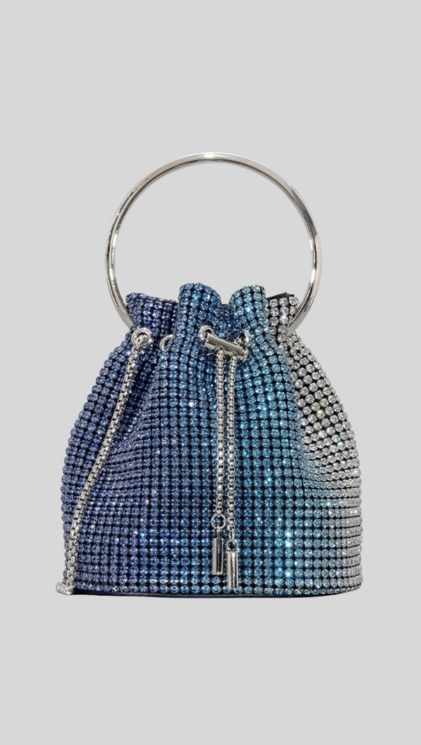 AIIZIE RHINESTONE BUCKET BAG IN BLUE - product image