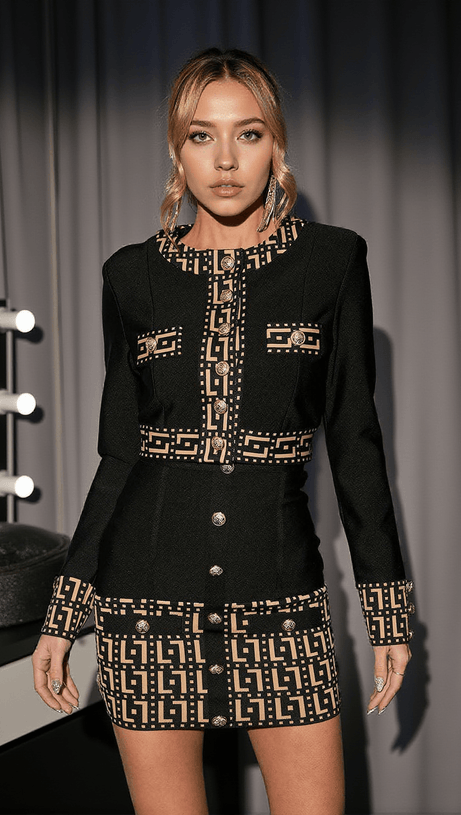 SADE PRINTED BUTTON BANDAGE SET